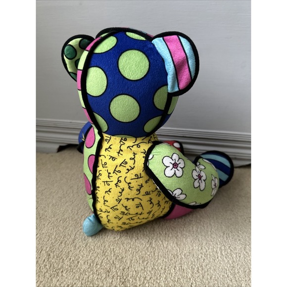 Romero Britto Build A Bear Plush Teddy Bear Brazil Pop Art Limited Edition 2015 - Picture 8 of 13